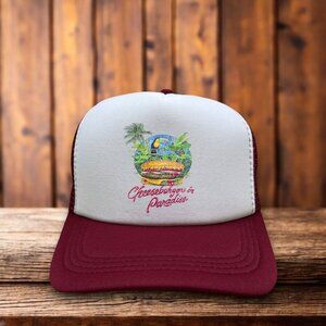 Jimmy Buffett Cheeseburger In Paradise Maroon Snapback Yacht Rock Ball Cap